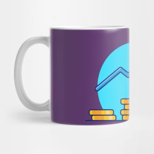 House With Gold Coin Statistic Cartoon (2) Mug